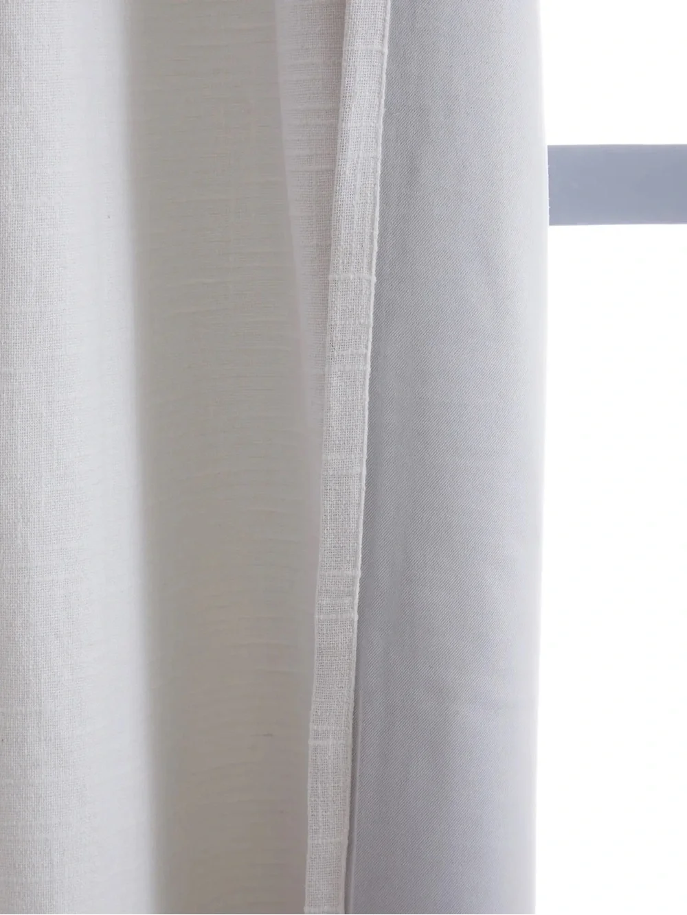 QUINCE Set Of 2 48x84 Cotton Slub Room Darkening Curtains White 0215